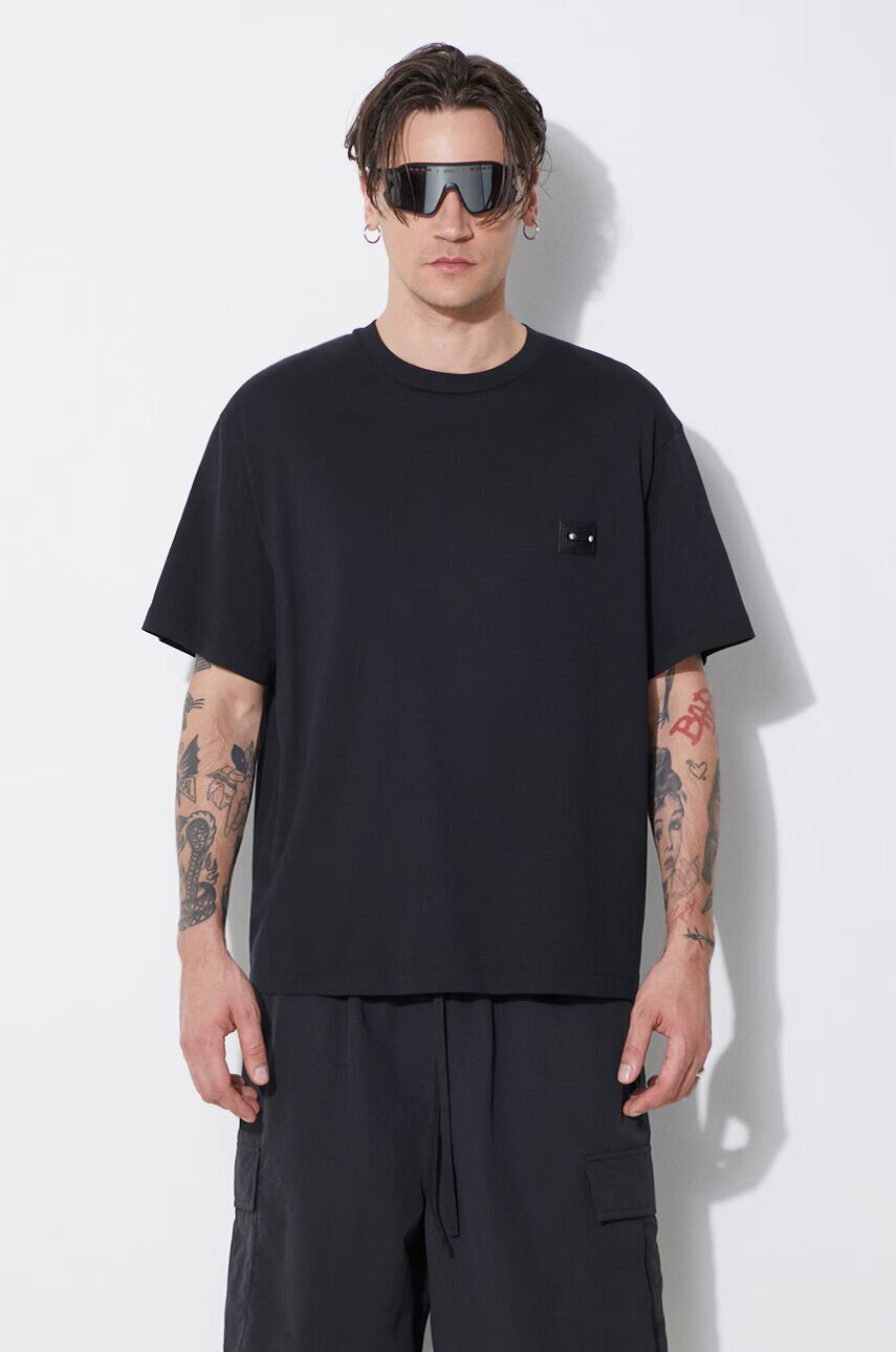 Neil Barrett Памучна тениска Slim Dropped Shoulder Pierced Nipple