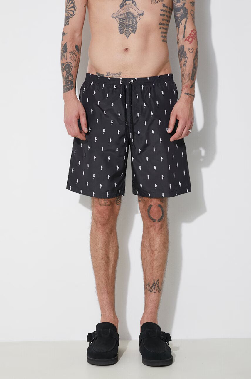 Neil Barrett Плувни шорти All-Over Micro Bolts Swim Long Shorts