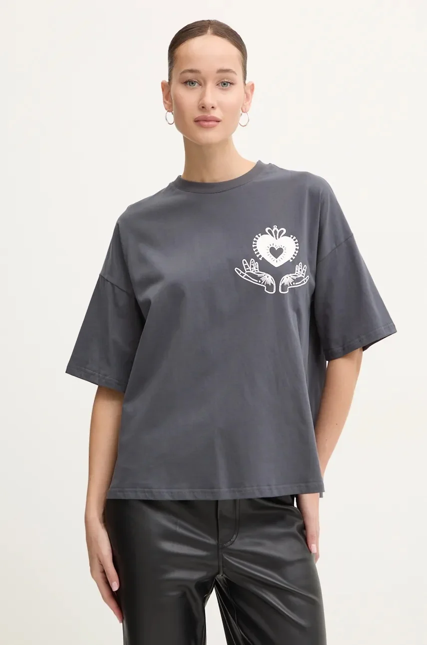 Never Fully Dressed Памучна тениска Charcoal Midnight Romance Tee