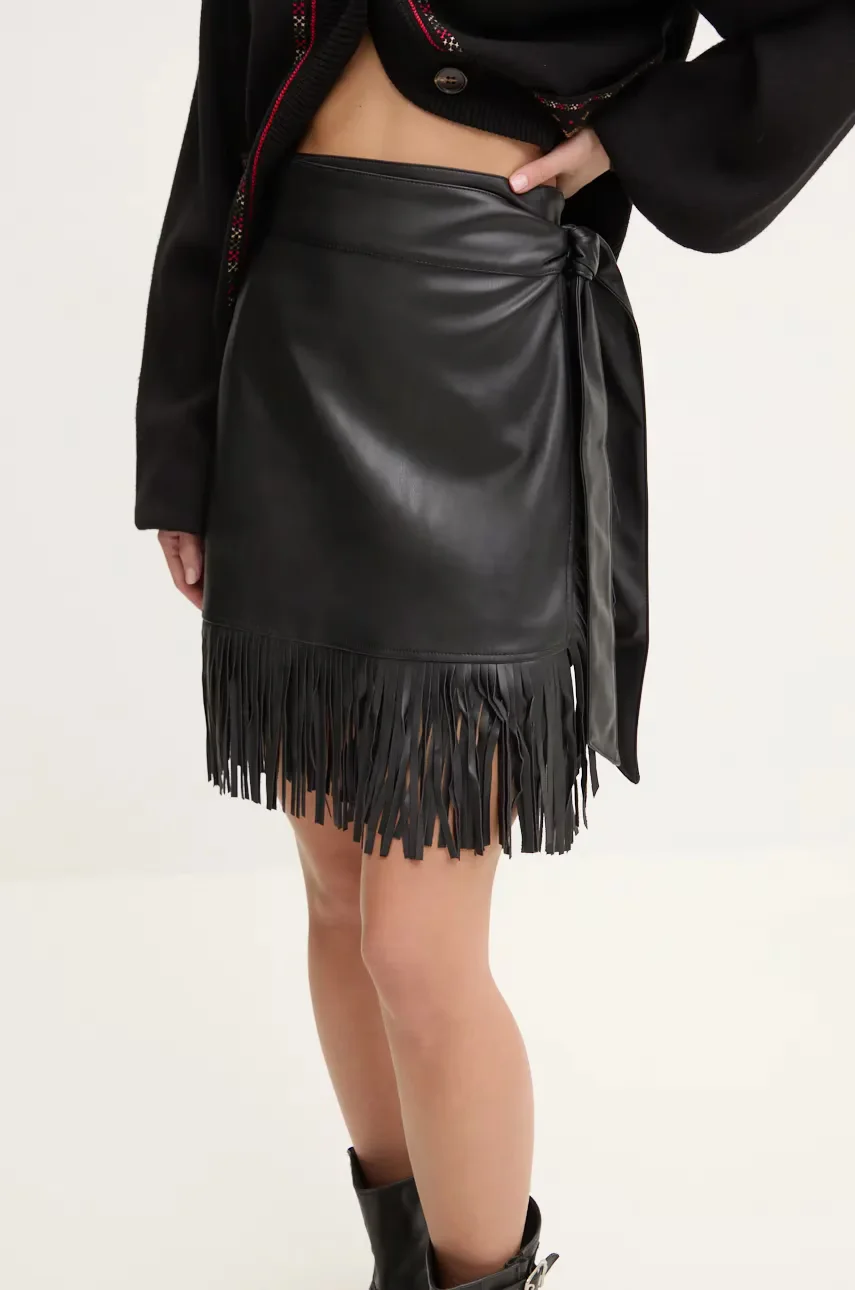 Never Fully Dressed Пола Vegan Leather Mini Fringe Jaspre