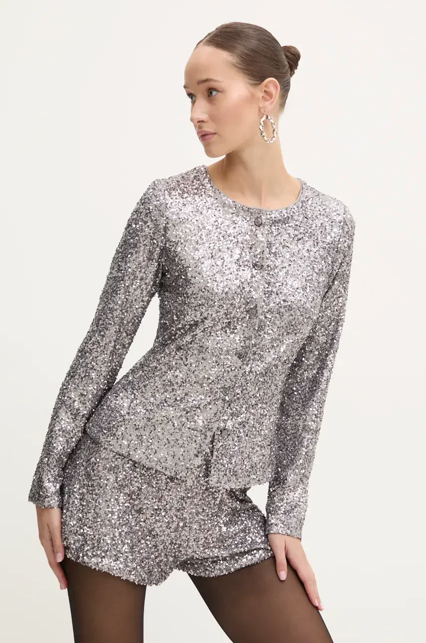 Never Fully Dressed Риза Gunmetal Alexa Sequin Cardigan