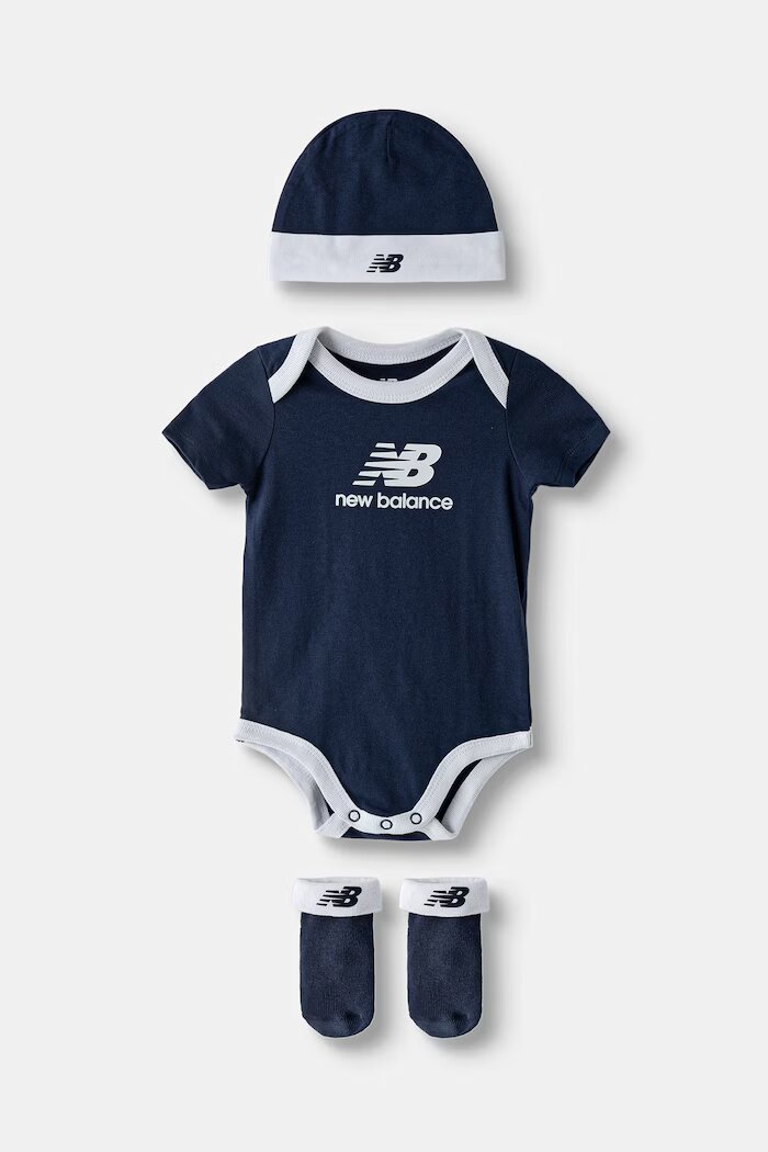 New Balance боди за бебе от памук тъмносиньо LAKB0106