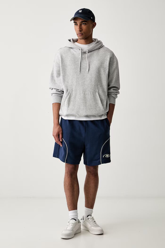 New Balance къс панталон тип анцуг мъжки тъмносин със стандартна талия MB62S8AANNY