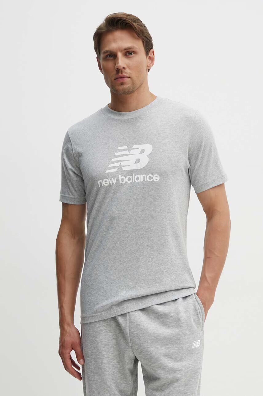 New Balance Памучна тениска Essentials Cotton MT41502AG