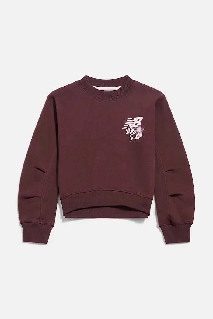 New Balance суичър за деца с памук виолетов YT62678S