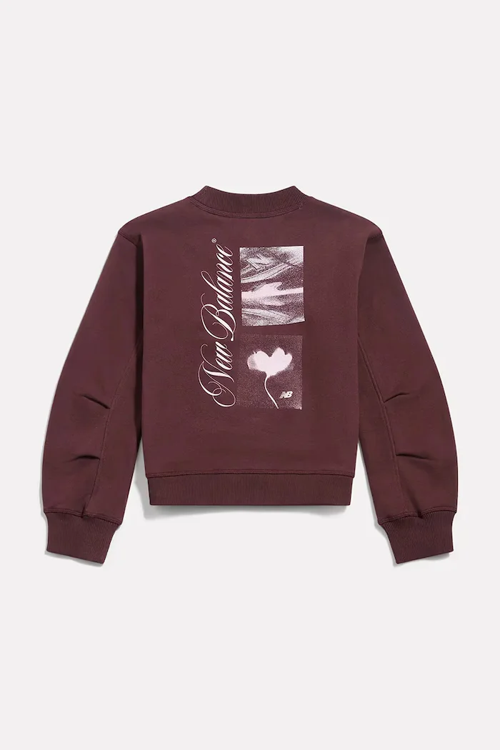 New Balance суичър за деца с памук виолетов YT62678S