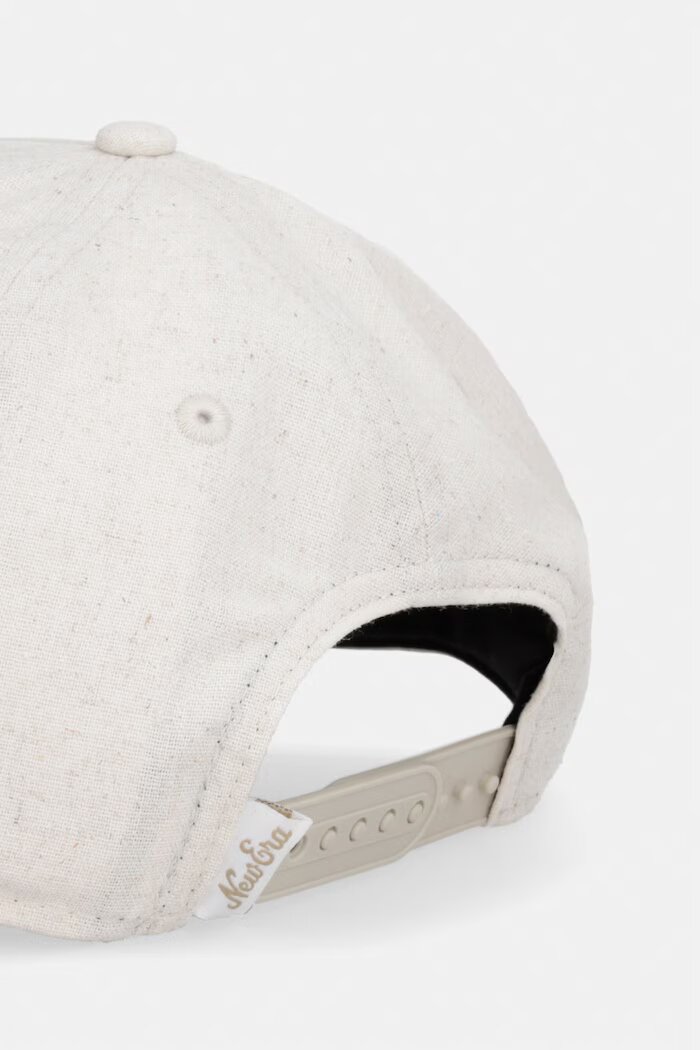 New Era бейзболна шапка от лен OVAL PATCH LINEN EFRAME бежова 60667679