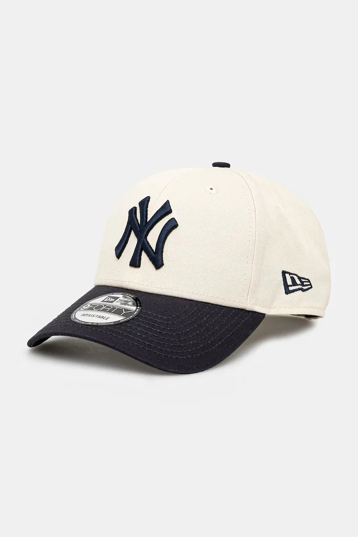 New Era Памучна шапка с козирка COLOURBLOCK 9FORTY® в бежово с десен 60595215