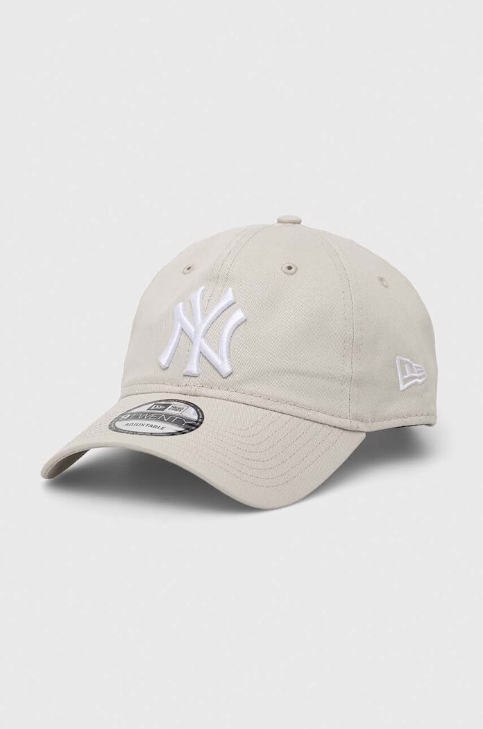 New Era Памучна шапка с козирка LEAGUE ESSENTIAL 9TWENTY® в сиво с десен NEW YORK YANKEES 60348843