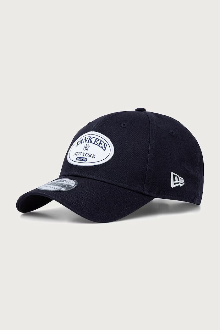 New Era шапка с козирка от памук PATCH 9FORTY® тъмносиня 60915783