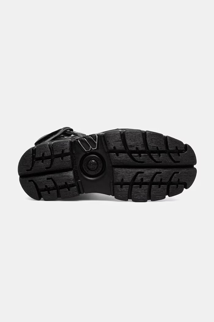NEW ROCK ботуши под коляното дамски от кожа ITALI NEGRO NOMADA NEGRO TOWER E14 черни M-189-C12