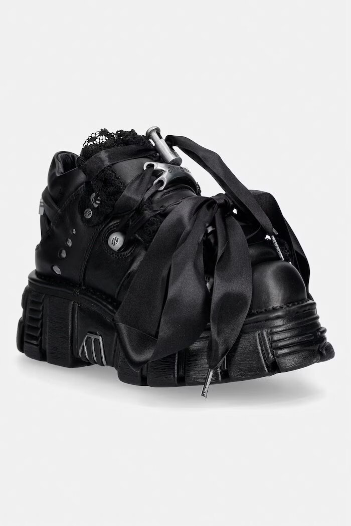 NEW ROCK CRUST NEGRO TOWER обувки дамски от кожа черни с платформа M-106MXL-C2