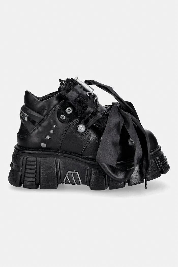 NEW ROCK CRUST NEGRO TOWER обувки дамски от кожа черни с платформа M-106MXL-C2