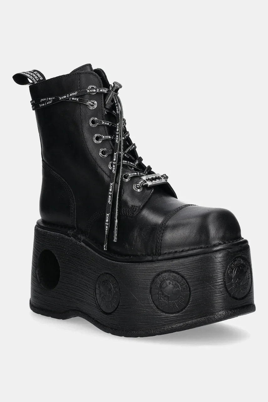 NEW ROCK Кожени кубинки CRUST NEGRO NEPTUNO / SPACE MUELLE TACON