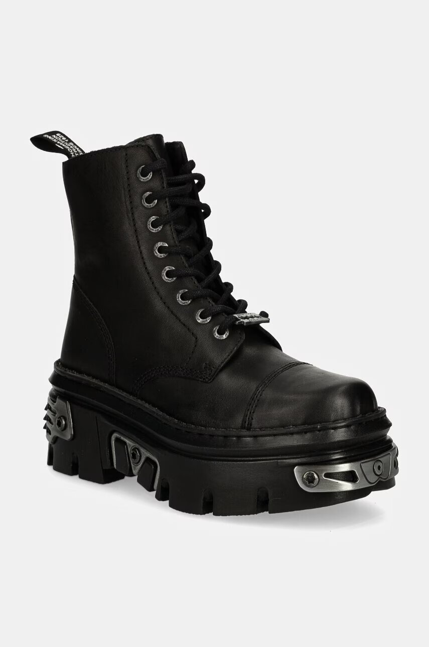 NEW ROCK Кожени кубинки CRUST NEGRO + REACTOR NEGRO