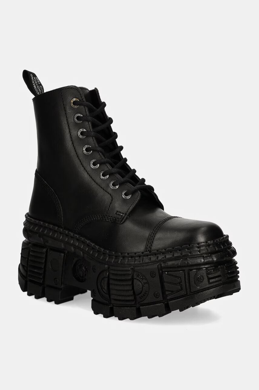 NEW ROCK Кожени кубинки CRUST NEGRO + TANK CASCO NEGRO