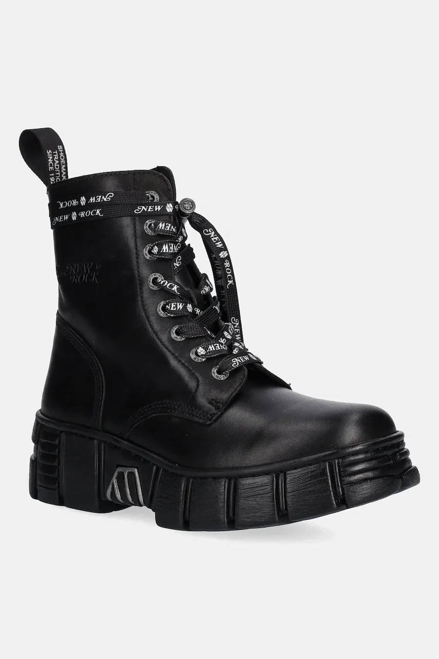 NEW ROCK Кожени кубинки CRUST NEGRO + TOWER CASCO