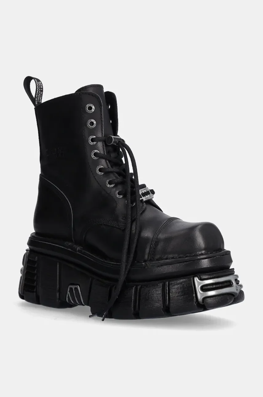 NEW ROCK Кожени кубинки Nomada Negro + Tower Negro Acero E14