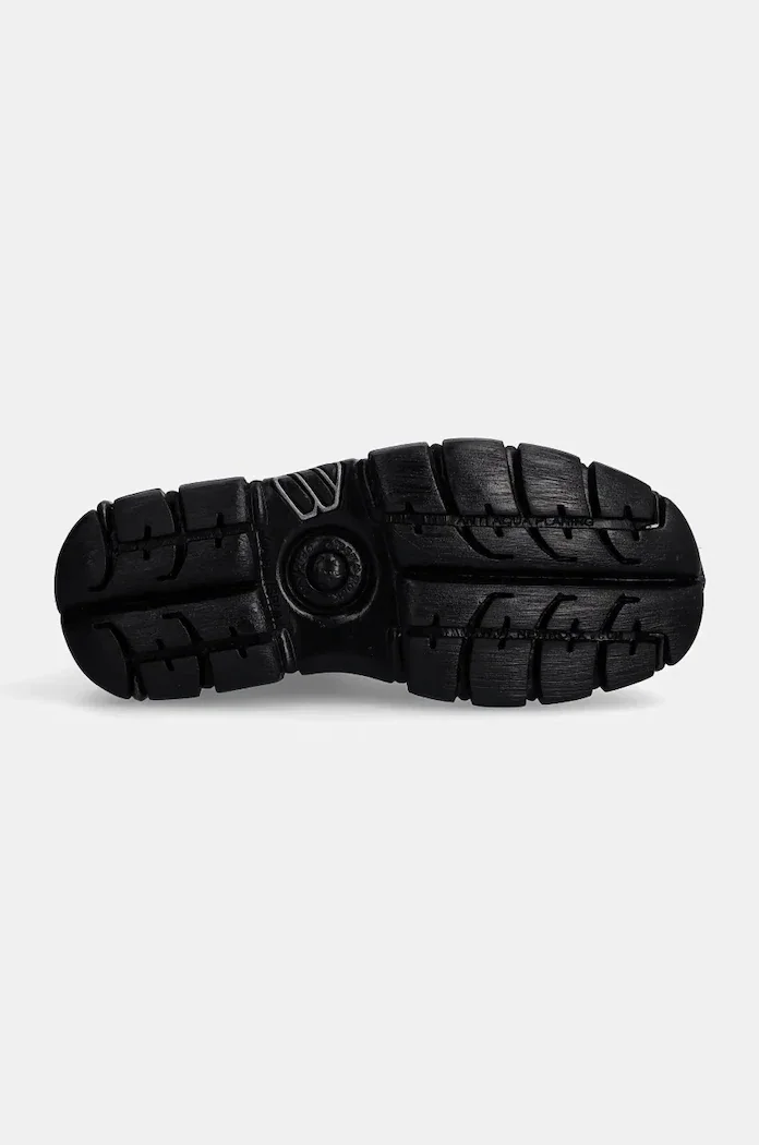 NEW ROCK Кожени кубинки Nomada Negro + Tower Negro Acero E14 в черно с платформа M-NEWMILI083-S37