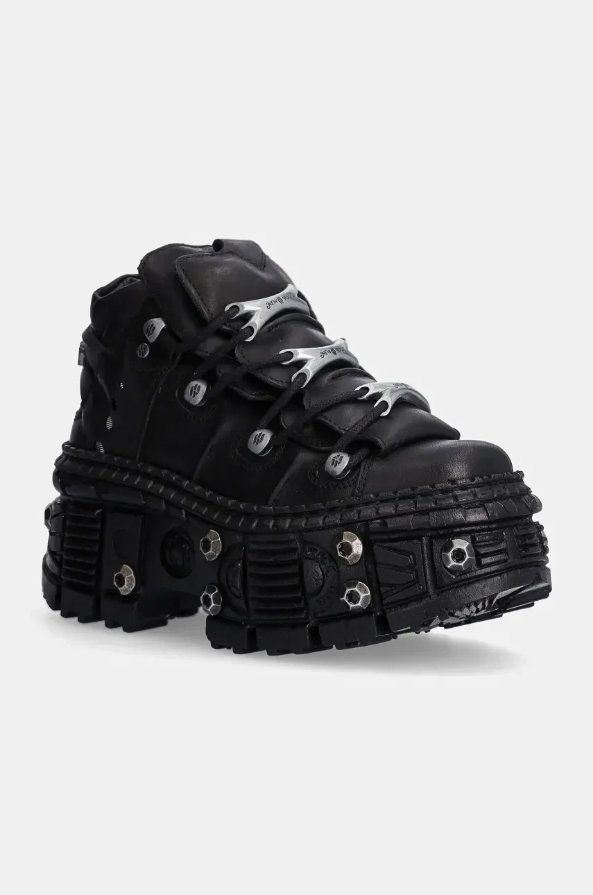 NEW ROCK Кожени маратонки Crust Negro + Tank Casco Negro