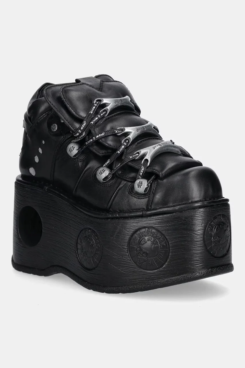 NEW ROCK Кожени маратонки ITALI NEGRO NOMADA NEGRO NEPTUNO / SPACE