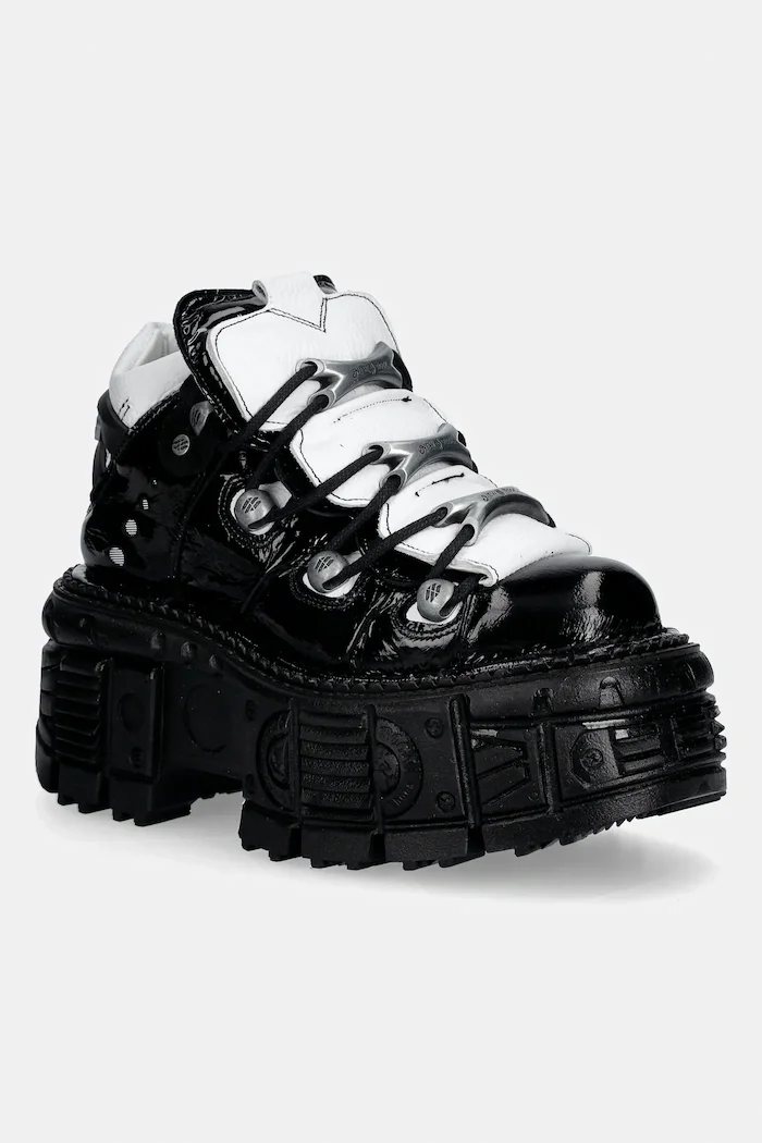 NEW ROCK Кожени маратонки M-106-S119 Ankle Boot Imperfect в черно M-106-S119