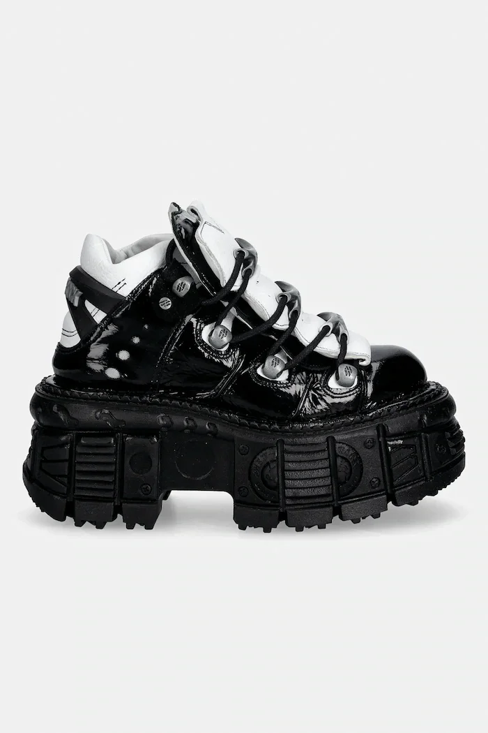 NEW ROCK Кожени маратонки M-106-S119 Ankle Boot Imperfect в черно M-106-S119
