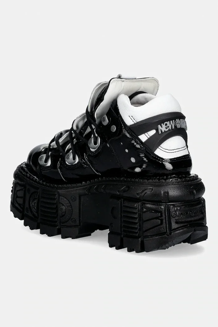 NEW ROCK Кожени маратонки M-106-S119 Ankle Boot Imperfect в черно M-106-S119