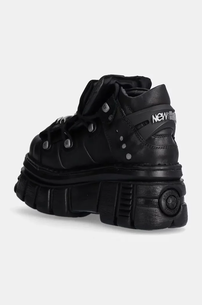 NEW ROCK Кожени маратонки Negro + Nomada Negro + Tower Negro Lateral E-14 в черно M-106-S29