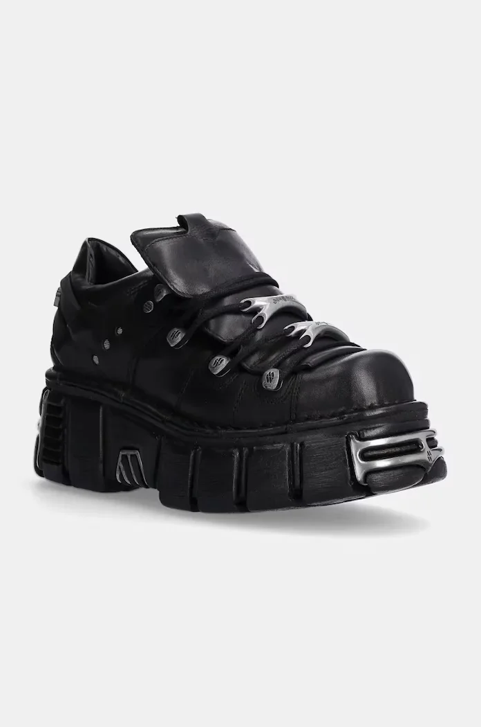 NEW ROCK Кожени маратонки в черно M-120N-S26