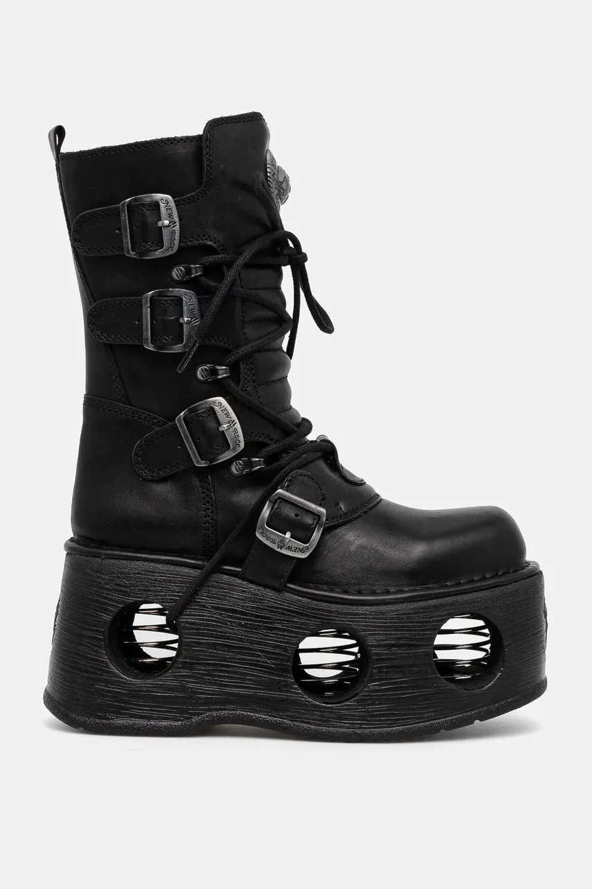 NEW ROCK Кожени обувки ITALI Y NOMADA NEGRO + SPACE MUELLES