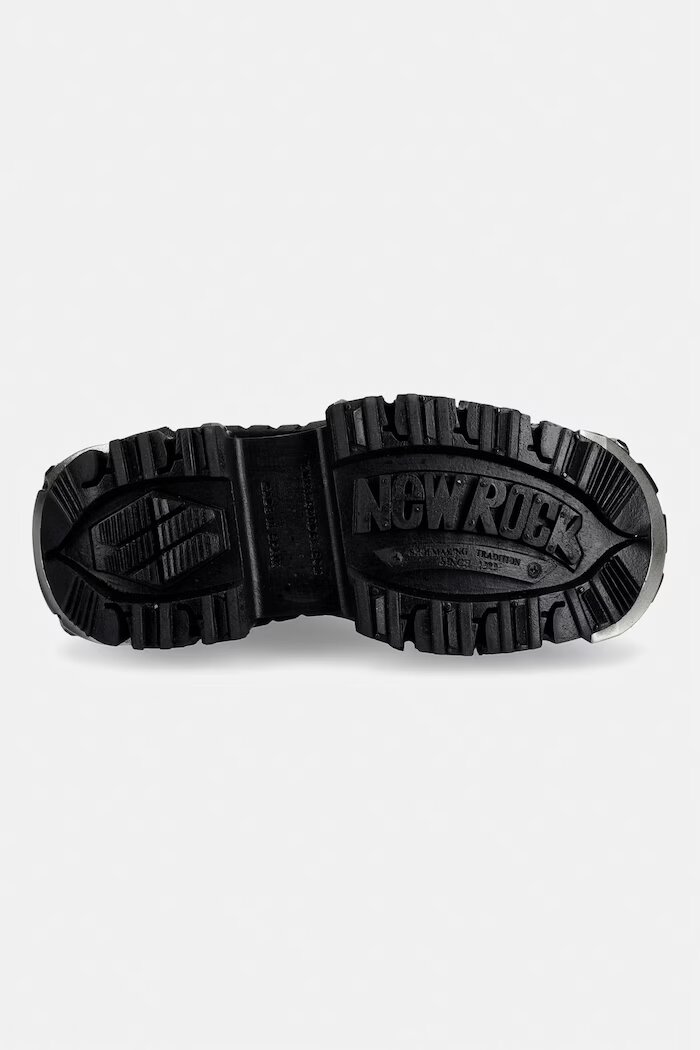 NEW ROCK кубинки с платформа дамски от кожа CRUST NEGRO IMPERFECT TANK черни M-MILI083C-C71