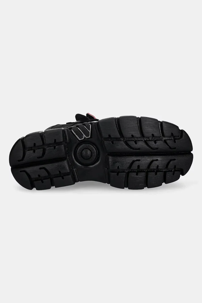 NEW ROCK Маратонки от набук Nobuck Negro + Nobuck Rosa + Tower Negro Lateral в черно M-106-C26