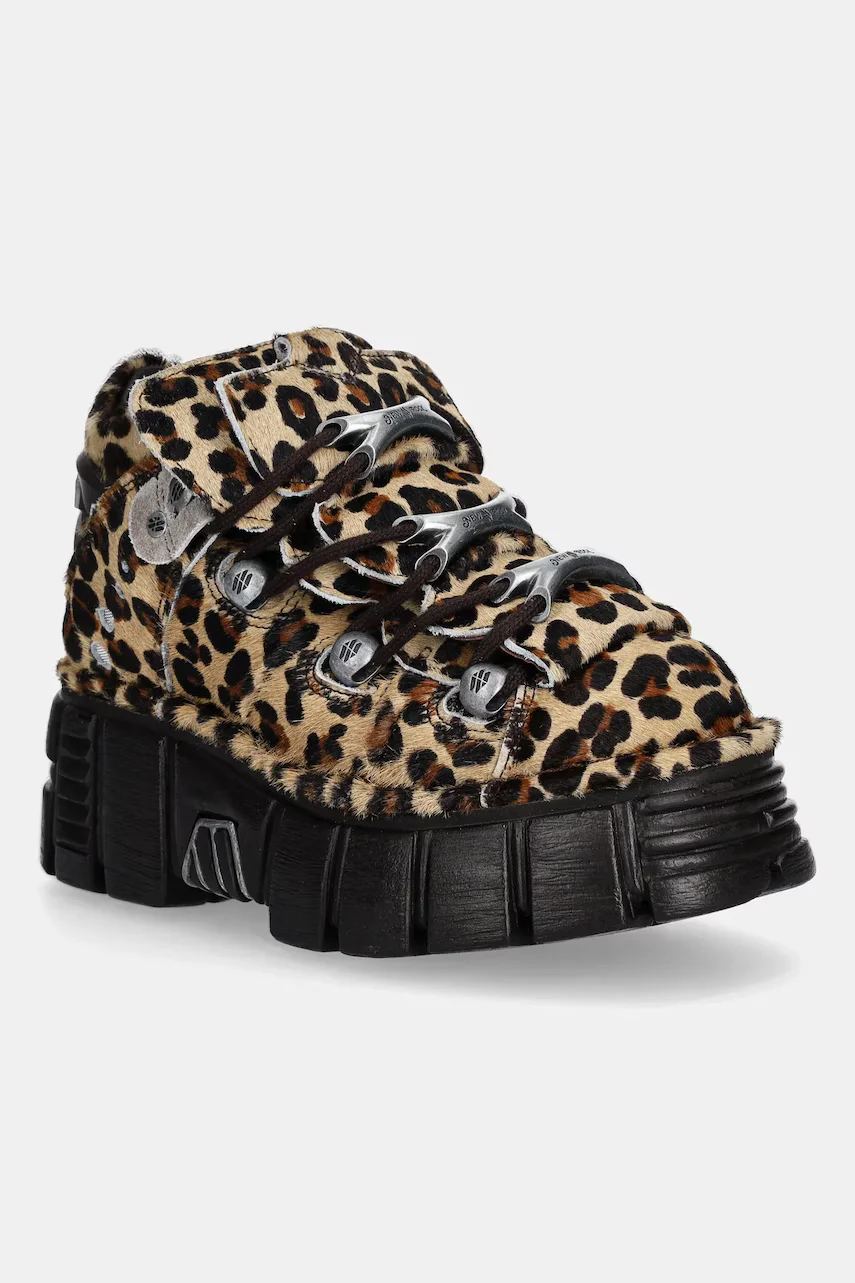 NEW ROCK Велурени маратонки PELO LEOPARDO PONY