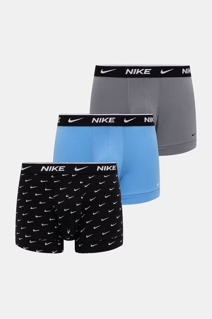 Nike прилепнали боксерки мъжки от памук с еластан 3 броя черни NQ00KE1284.2B4
