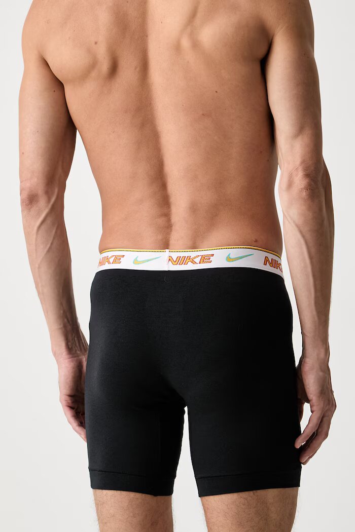 Nike прилепнали боксерки мъжки от памук с еластан 3 броя черни NQ00KE1286