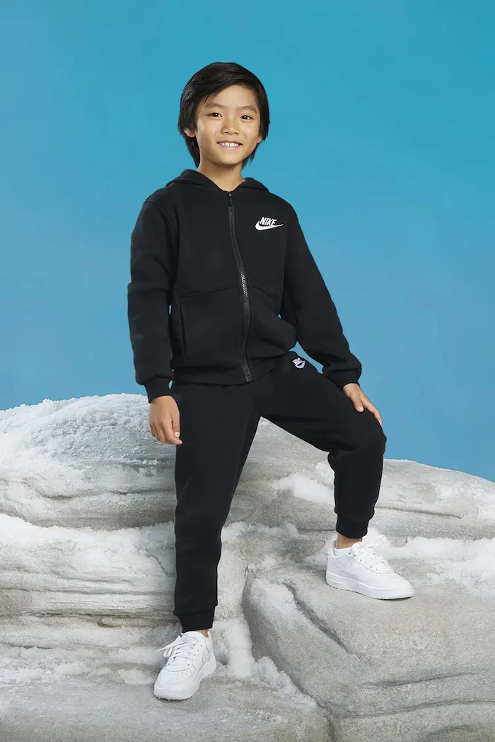 Nike спортен комплект анцуг за деца с памук черен 86L445