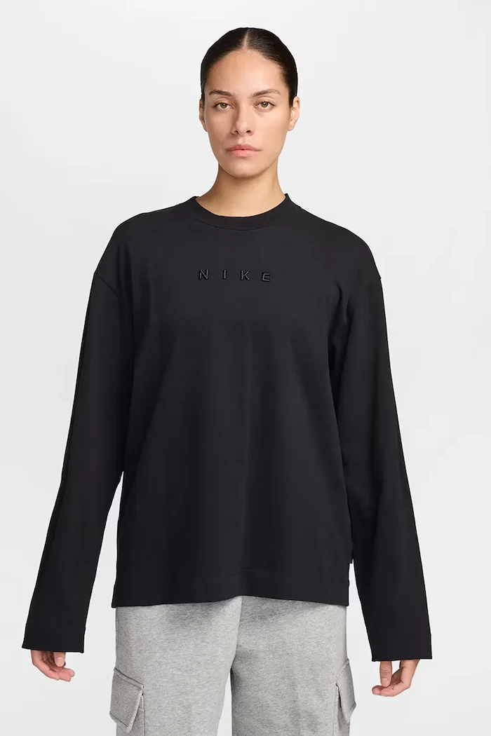 nike sportswear блуза с дълги ръкави дамска от памук Luxe черна IM6441.010