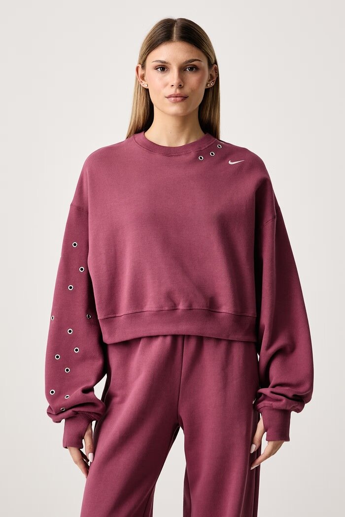 nike sportswear суичър дамски с памук Studio Fleece розов IX7045.654