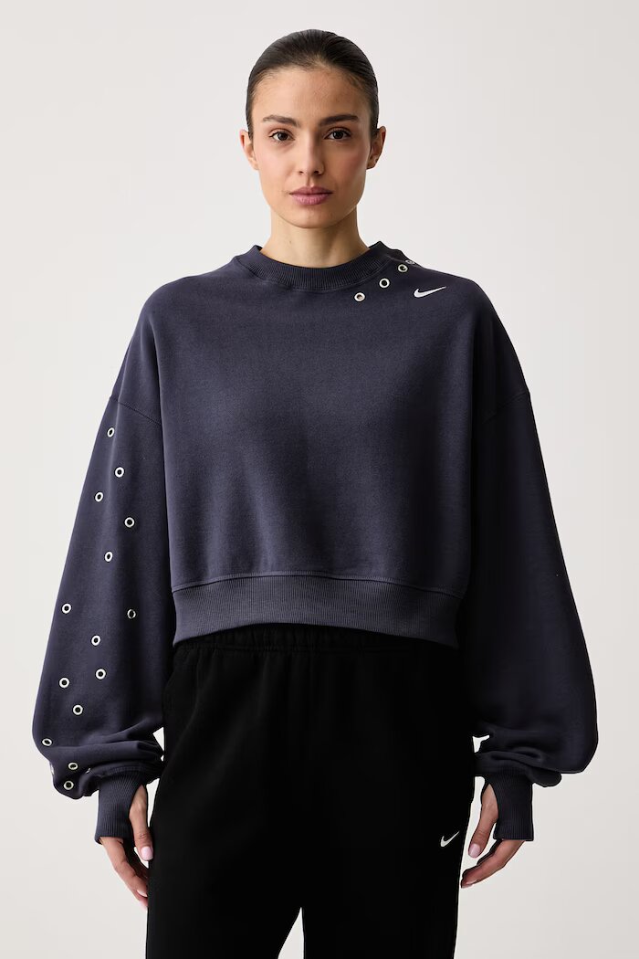 nike sportswear суичър дамски с памук Studio Fleece сив IX7045.013