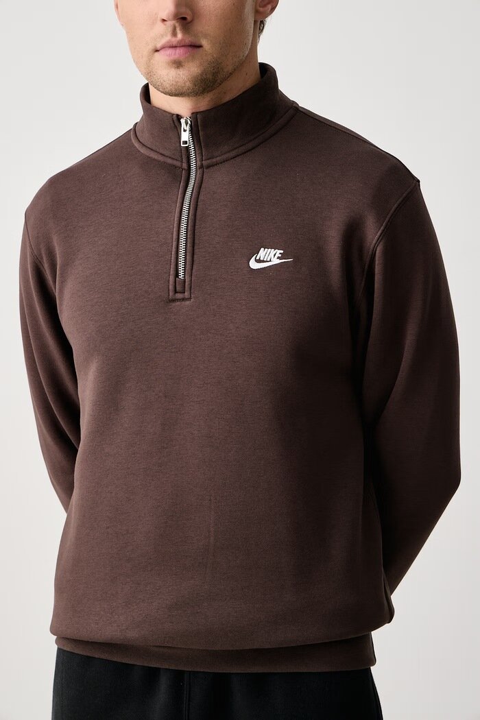 nike sportswear суичър мъжки с памук Club кафяв FN3864.237