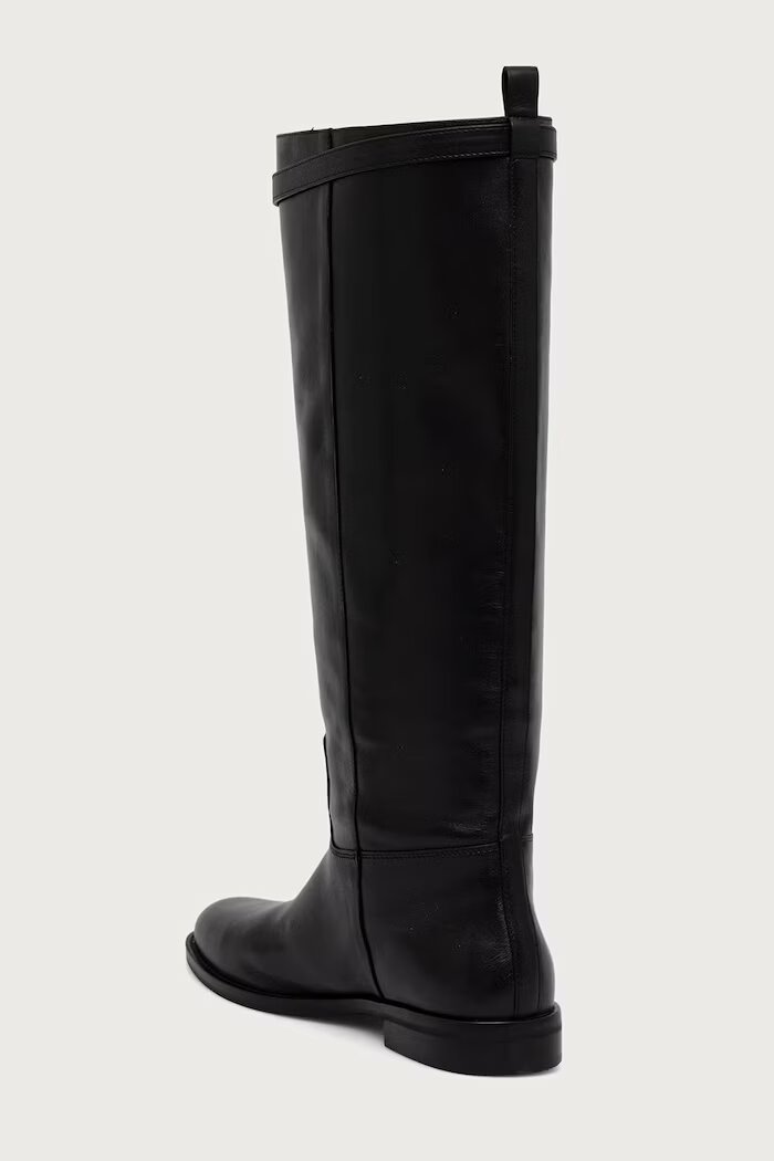 Nokwol ботуши под коляното дамски от кожа Vera Black Leather черни Vera Black Leather