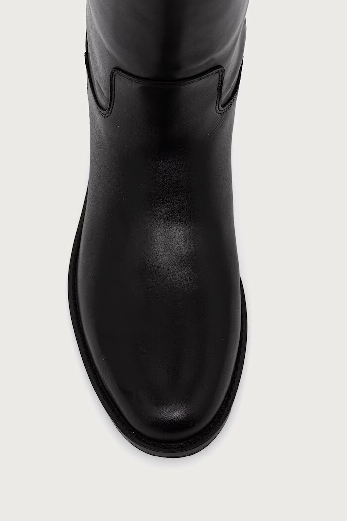 Nokwol ботуши под коляното дамски от кожа Vera Black Leather черни Vera Black Leather