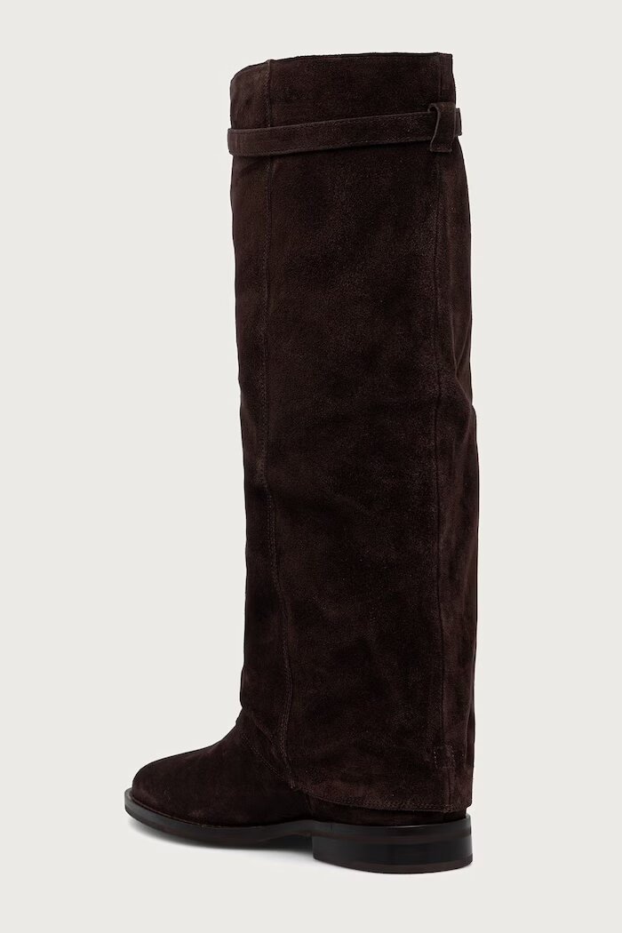 Nokwol ботуши под коляното дамски от кожа Vespa Brown Double Dye Suede кафяви Vespa Brown Double Dye Suede