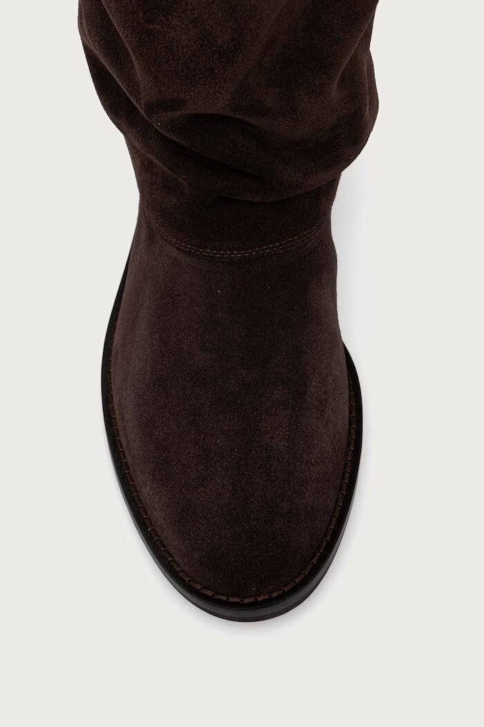 Nokwol ботуши под коляното дамски от кожа Vespa Brown Double Dye Suede кафяви Vespa Brown Double Dye Suede