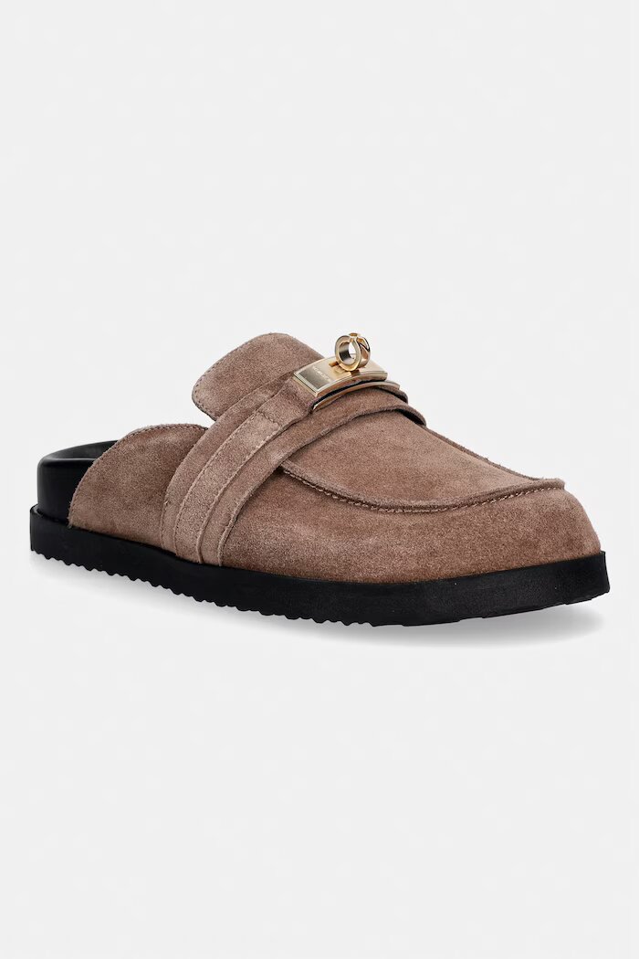 Nokwol чехли дамски от велур Tammy Mushroom Suede кафяви Tammy Mushroom Suede