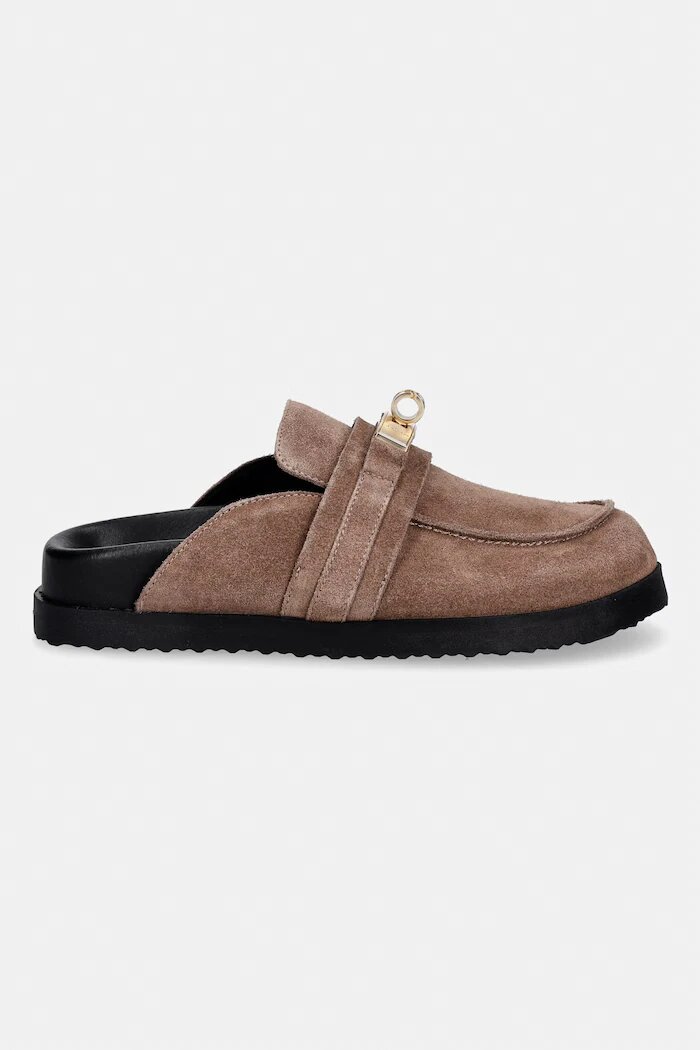 Nokwol чехли дамски от велур Tammy Mushroom Suede кафяви Tammy Mushroom Suede