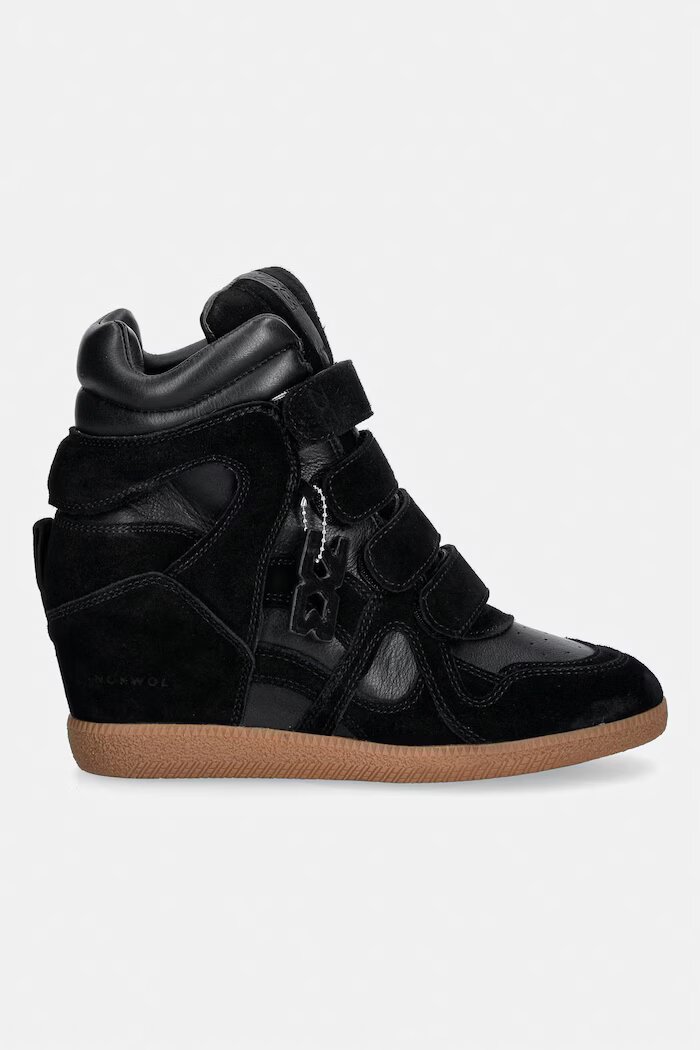 Nokwol EDEN маратонки дамски от велур черни Eden Black Leather