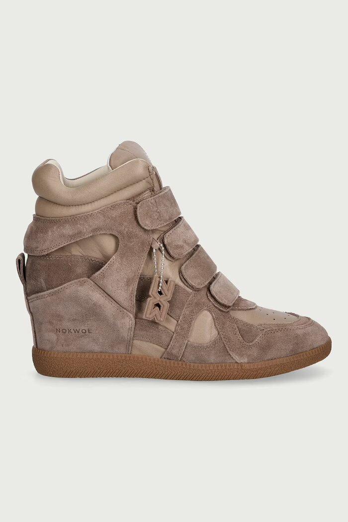 Nokwol Eden Marmo Leather маратонки дамски от велур бежови Eden Marmo Leather