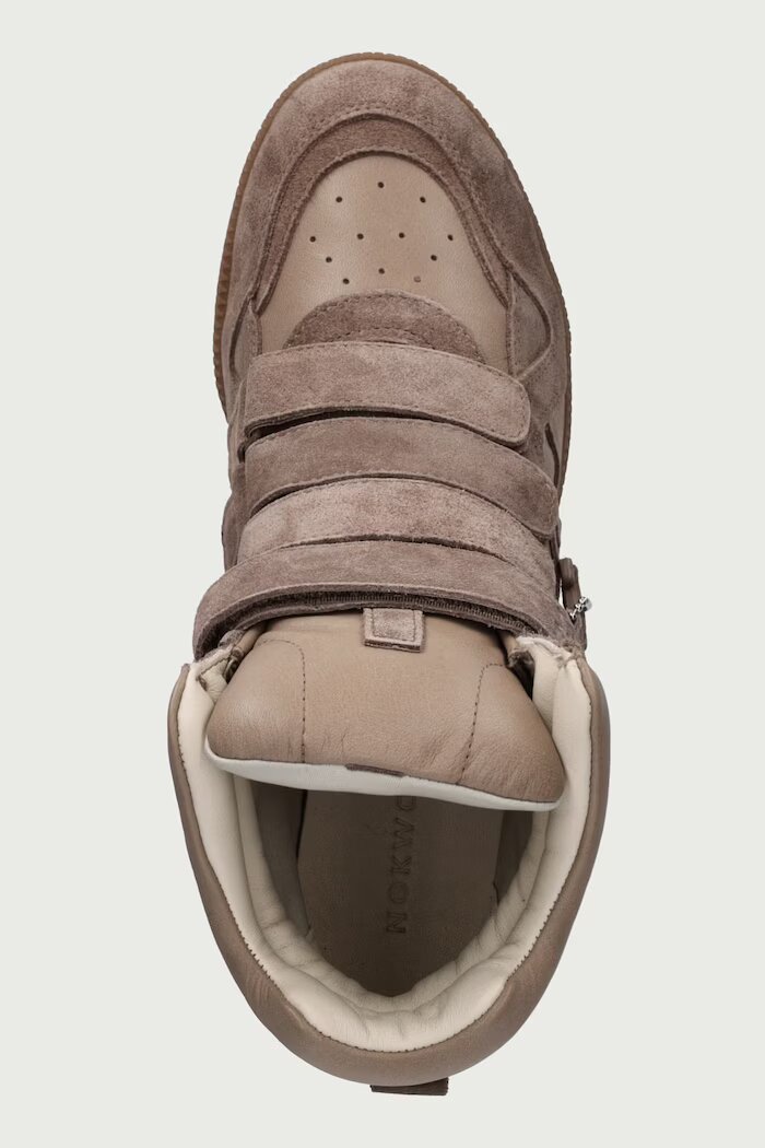 Nokwol Eden Marmo Leather маратонки дамски от велур бежови Eden Marmo Leather